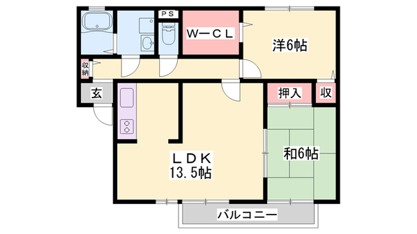グリーンコート A棟の物件間取画像